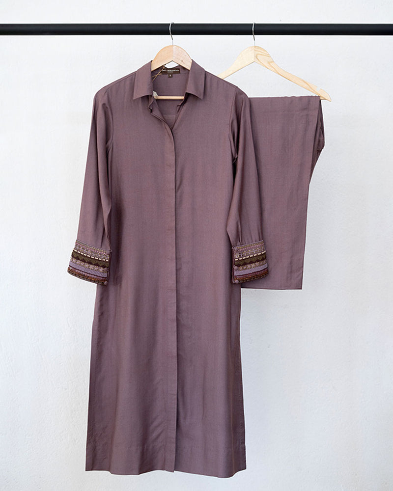 Womens Embroidered Cuff Co-Ord Set 3 1