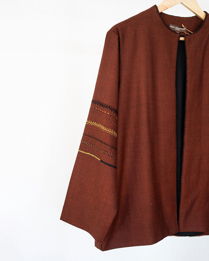 Womens Embroidered Woolen Jacket 2 2