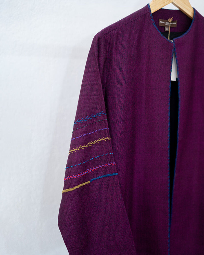 Womens Embroidered Woolen Jacket 4 4